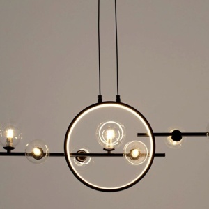 Lustra moderna cu 7 de surse de lumina si LED LINEA TWIN 90 222374 universul-luminii.ro