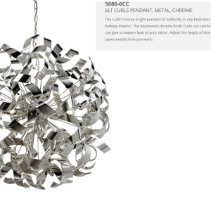 Lustra moderna design elegant 60cm Curls 5686-6CC SRT - Img 5