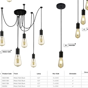 Lustra moderna design minimalist Squiggle 5L 9665-5BK SRT - Img 6