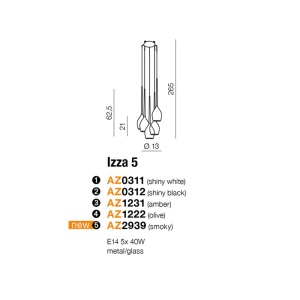 Lustra moderna Izza 5 fumurie ZZ AZ2939 80574 universul-luminii.ro