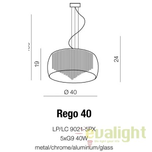 Lustra moderna suspendata design elegant 40cm Rego - Img 5