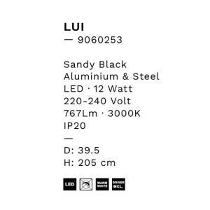 Lustra moderna suspendata LED Lui, negru 169184 universul-luminii.ro