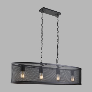Lustra ovala design industrial Fishnet negru 2484-4BK SRT 73184 universul-luminii.ro