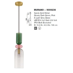 Lustra/Pendul design decorativ modern MURANO 122084 universul-luminii.ro