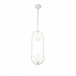 Lustra / Pendul design modern cu 2 surse de lumina Ring alb MYMOD013PL-02W