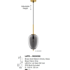 Lustra/Pendul design modern LATO D-15,8cm 138924 universul-luminii.ro