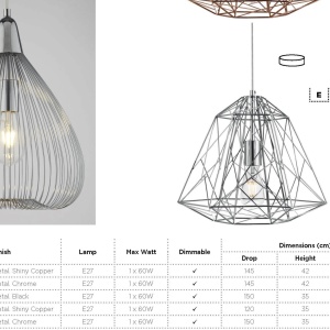 Lustra / Pendul design modern minimalist Geometric cupru 7271CU SRT 176504 universul-luminii.ro