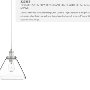 Lustra / Pendul design modern Pyramid argintiu / clar 3228SS SRT - Img 3