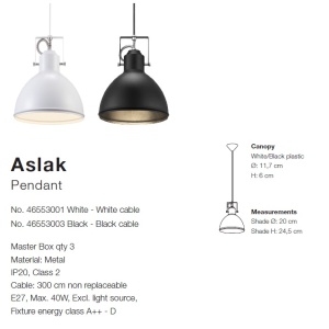 Lustra, Pendul design nordic Aslak, negru 46553003 NL - Img 2