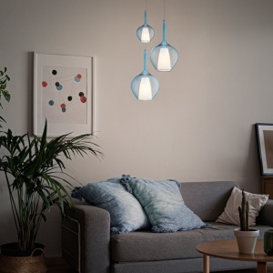 Lustra, Pendul din sticla KALIQUE-2 SP1 D28 AZZURRO - Img 2