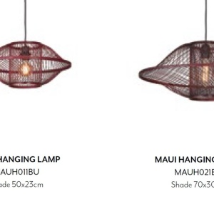 Lustra/Pendul Eco, Bambus, Maui visiniu, S 166824 universul-luminii.ro