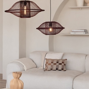 Lustra/Pendul Eco, Bambus, Maui visiniu, S 243484 universul-luminii.ro
