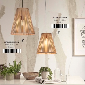 Lustra/Pendul eco din bambus Merapi tapered L, nat 213444 universul-luminii.ro