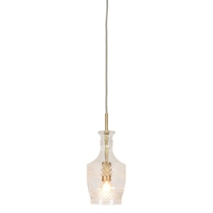 Lustra, Pendul elegant din sticla Brussels transparent/gold, straight