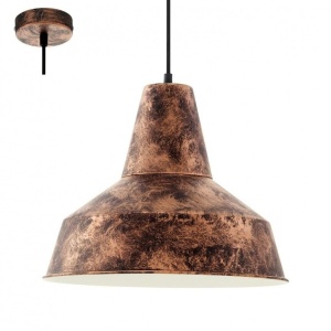 Lustra, Pendul Industrial Style, finisaj cupru-antic, diam.35cm, SOMERTON 49388 EL 188804 universul-luminii.ro