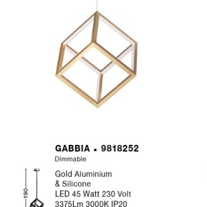 Lustra / Pendul LED design modern geometric GABBIA auriu NVL-9818252 75744 universul-luminii.ro