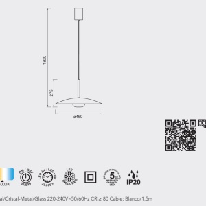 Lustra/Pendul LED design modern LIDIA negru MA-8975 - Img 2