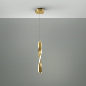 Lustra/Pendul LED design modern Twist auriu - Img 5