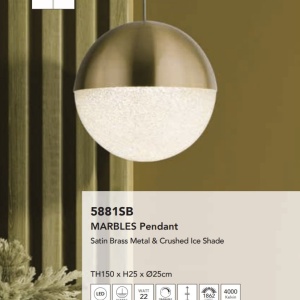 Lustra, Pendul LED Marbles alama satinata 139484 universul-luminii.ro