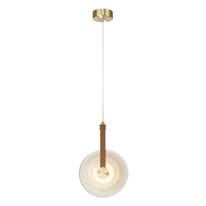 Lustra, Pendul LED metal auriu, sticla Goldi