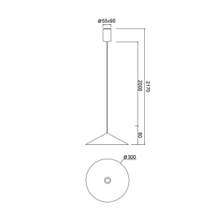 Lustra/Pendul LED stil minimalist CONO D-30cm cupru - Img 3