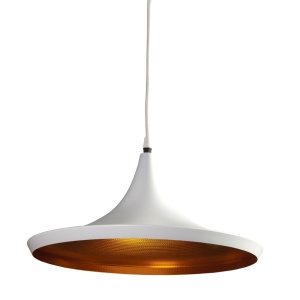 Lustra / Pendul metal design retro CHINK alb/auriu - Img 3