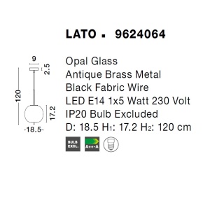 Lustra, Pendul modern Lato 18,5cm 75354 universul-luminii.ro