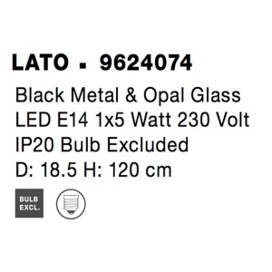 Lustra, Pendul modern Lato negru 18,5cm 104404 universul-luminii.ro