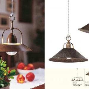 Lustra, Pendul rustic fabricat manual diam. 35cm La Cascina 204.11 - Img 4