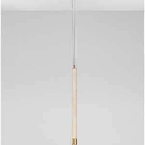 Lustra, Pendul tubular din travertin Muse metal auriu