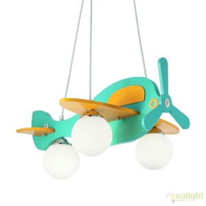 Lustra pentru camera copii AVION-1 SP3 AZZURRO 136325