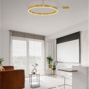 Lustra/Plafoniera LED dimabila design circular MOTIF bronz 80cm 214014 universul-luminii.ro
