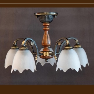 Lustra rustica aplicata cu 5 brate design italian 9942