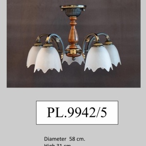 Lustra rustica aplicata cu 5 brate design italian 9942 - Img 2