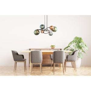 Lustra suspendata 6L design modern Riha color - Img 2