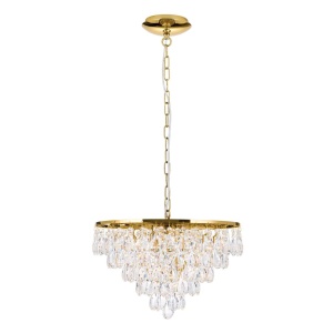 Lustra suspendata cristal K9 design elegant CELESTE D-45 auriu 156494 universul-luminii.ro
