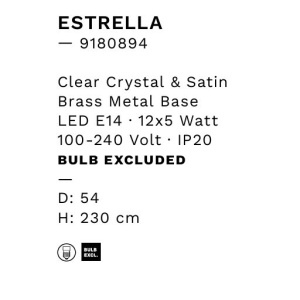 Lustra suspendata, cristale sticla ESTRELLA 54cm - Img 3