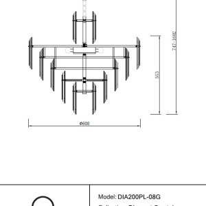 Lustra suspendata design Art Deco Flare 8L 100984 universul-luminii.ro