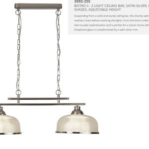Lustra suspendata design clasic Bistro II 2L argintiu satin 3592-2SS SRT - Img 3