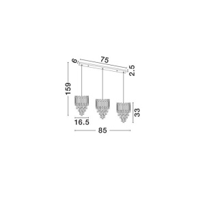 Lustra suspendata design elegant MAGNOLIA 3L aurie - Img 6