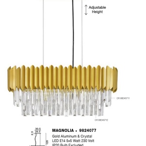Lustra suspendata design elegant MAGNOLIA aurie - Img 3