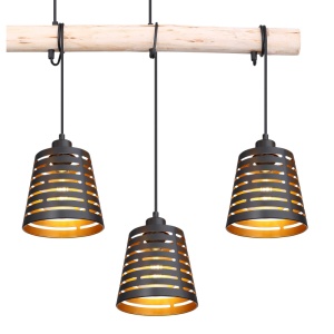 Lustra suspendata design modern ABLONA lemn 15451-4H GL 199094 universul-luminii.ro