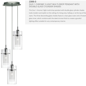 Lustra suspendata design modern Duo 3L crom 2300-3 SRT - Img 4