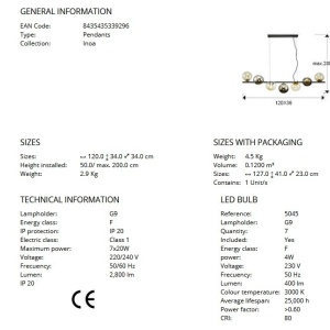 Lustra suspendata design modern Inoa fumuriu/chihlimbar 224994 universul-luminii.ro