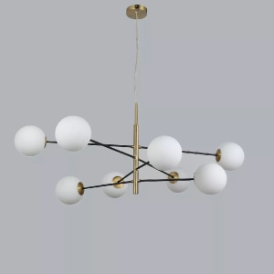 Lustra suspendata design modern OVIEDO 8 GO/BK - Img 2