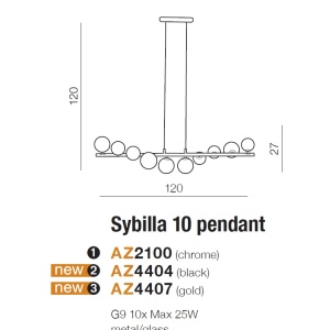 Lustra suspendata design modern SYBILLA 10 gold - Img 4