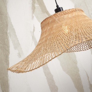 Lustra suspendata din bambus Ibiza L 65cm, natur 231624 universul-luminii.ro