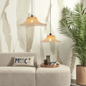 Lustra suspendata din bambus Ibiza S 50cm, natur 231634 universul-luminii.ro
