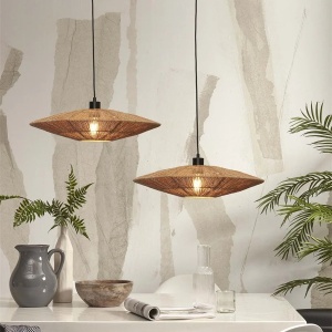 Lustra suspendata eco din iuta Iguazu disc 55cm 224794 universul-luminii.ro