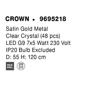 Lustra suspendata eleganta design modern Crown 55cm 205124 universul-luminii.ro